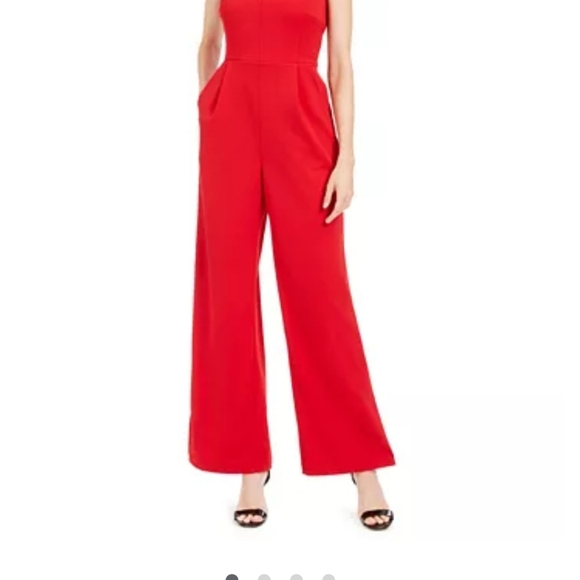 red calvin klein jumpsuit
